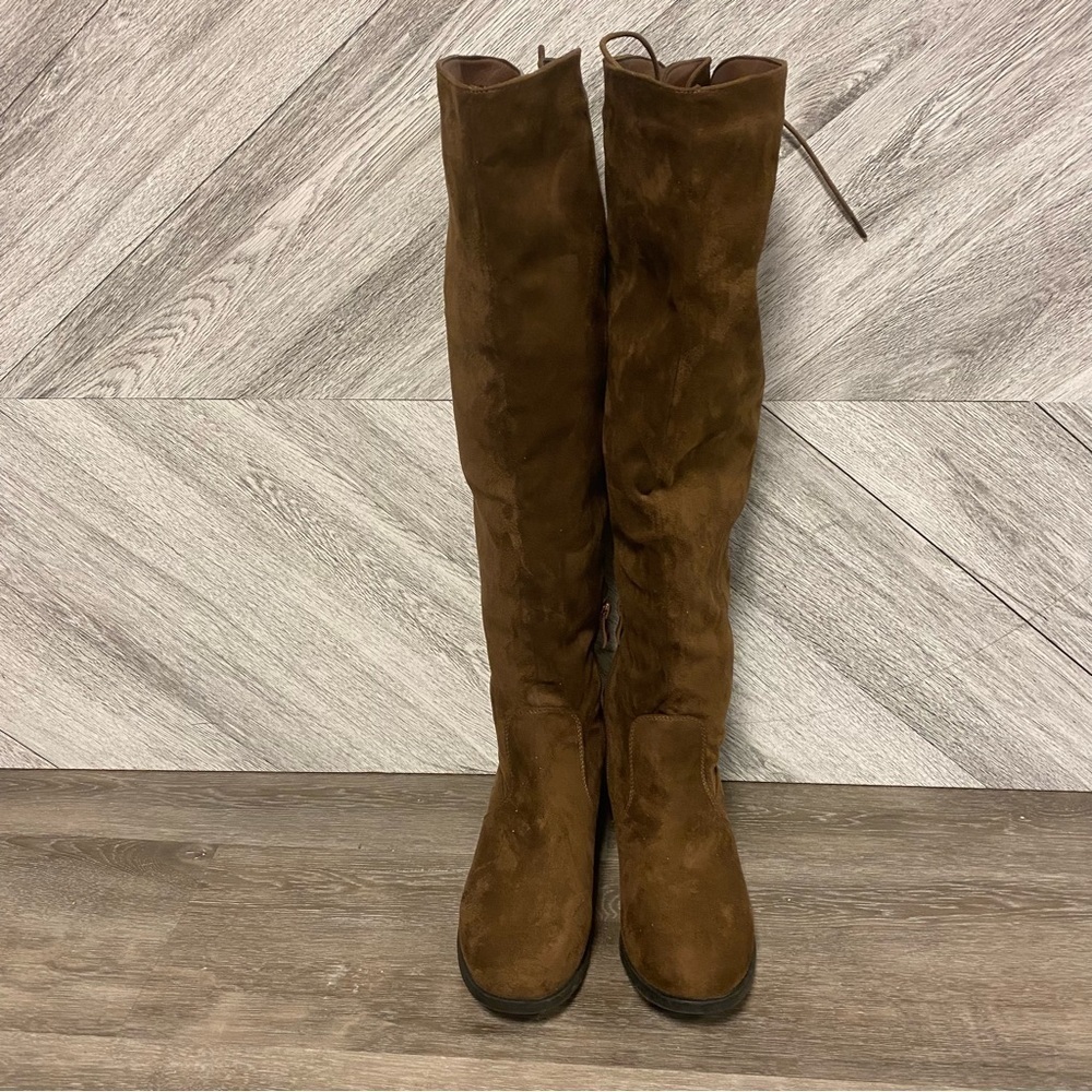 French Connection | Jasper Over The Knee Boots Brown Size 6 - Picture 3 of 8